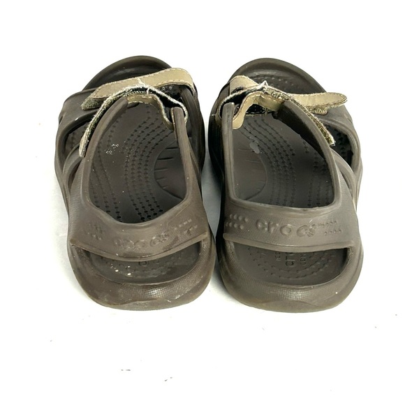 Crocs  Brown Sandal Toddler Kids Size C10 Hook Loop Shoes - Picture 4 of 10